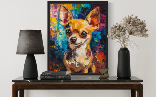 Chihuahua Colorful Abstract Art Print Poster