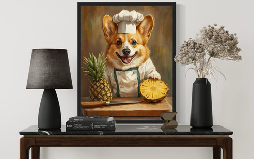 Corgi Chef Kitchen Art Print Poster