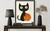 Cat and Basketball Wall Art Print Poster