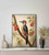 Woodpecker Vintage Bird Art Print Poster
