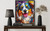 Australian Shepherd Colorful Abstract Art Print Poster