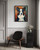 Border Collie Music Headphone Art Print Poster