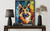 German Shepherd Colorful Abstract Art Print Poster