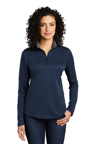 Sale of Ladies Silk Touch Performance 1/4-Zip Medium Navy