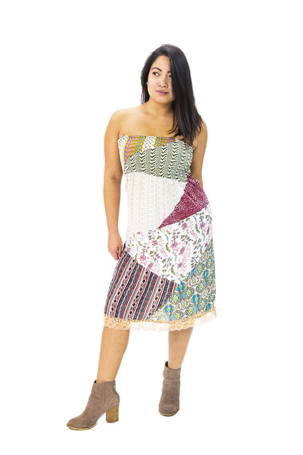 1308 Patchwork Tube Dress View