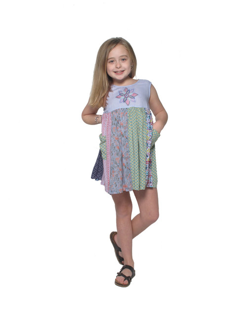 2032 Kid's Patchwork Panel Dress