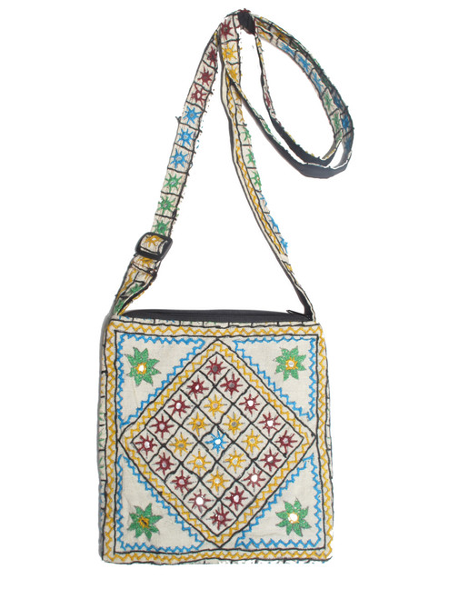 G6105 Embellished Cotton Passport Bag.  8" x 9"