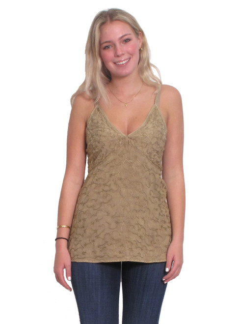 2202 Stone Wash Tank with Tonal Embroidery