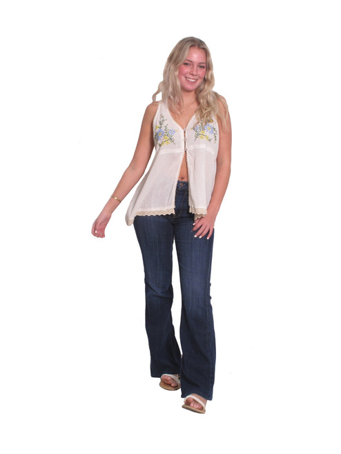 212531 Open Front Tank In Cotton Crepe