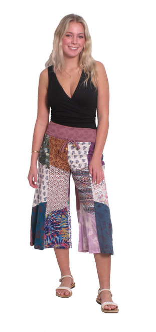 2198 Printed Cotton Knit Gaucho Pants