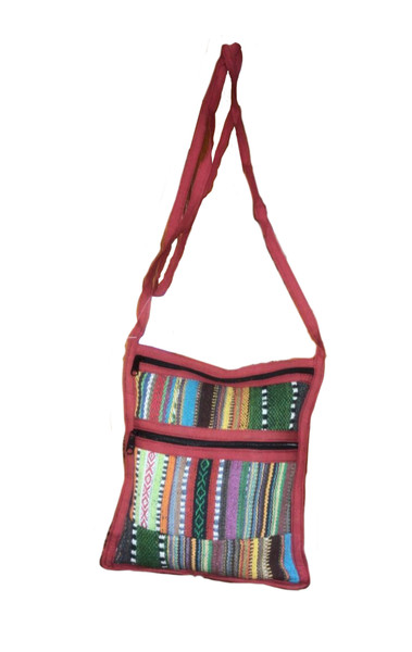 G206P Double Zipper Woven Passport Bag.  7" x 9"