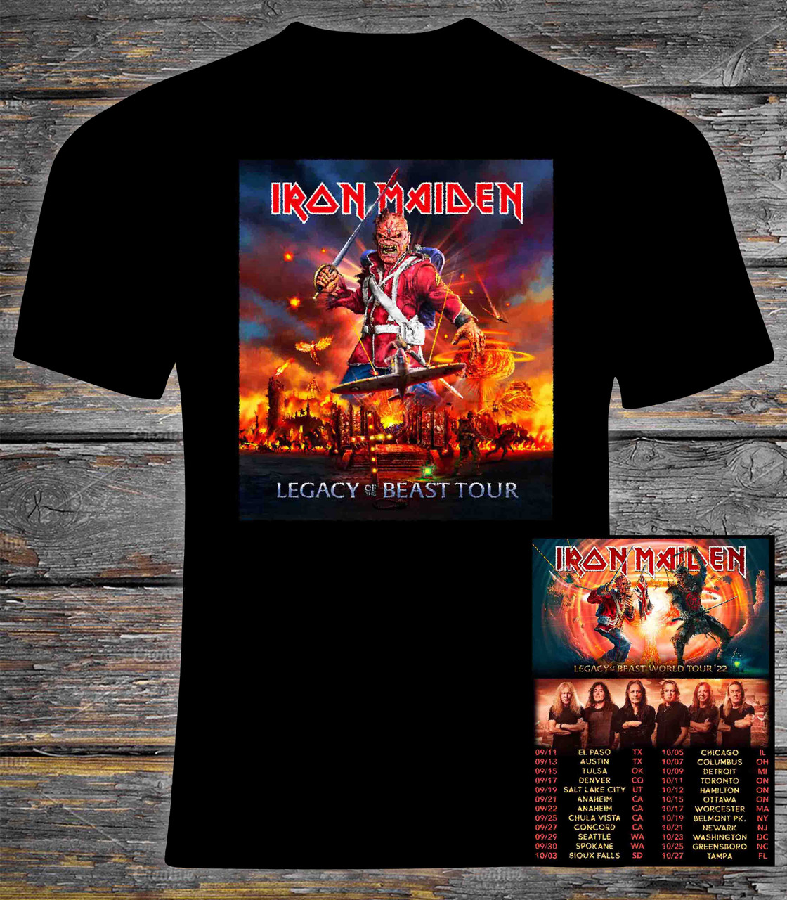 Iron Maiden 2022 Legacy of the Beast World concert tourt shirt /tshirtcountryusa