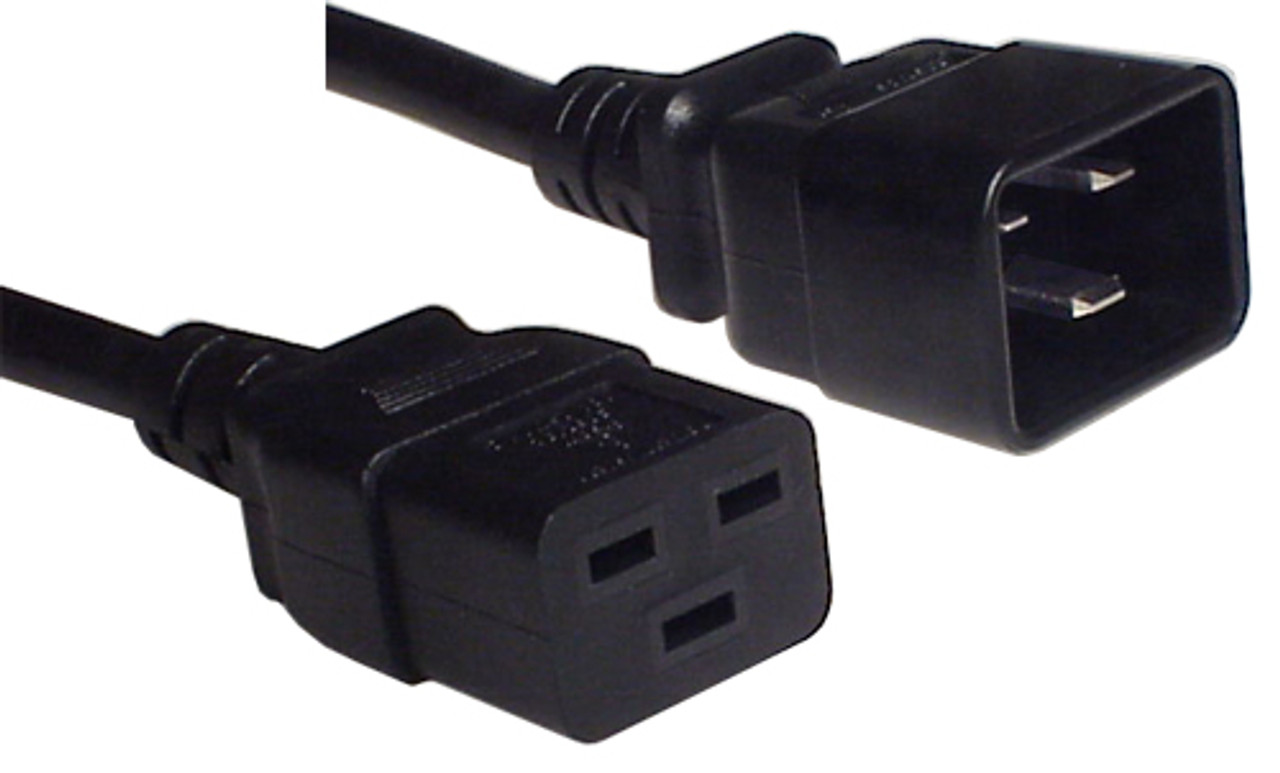 IEC C20 16A plug - IEC C19 16A socket, Black lead