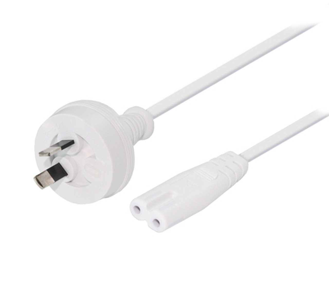 GPO 2pin plug - IEC C7 'figure 8' socket - White