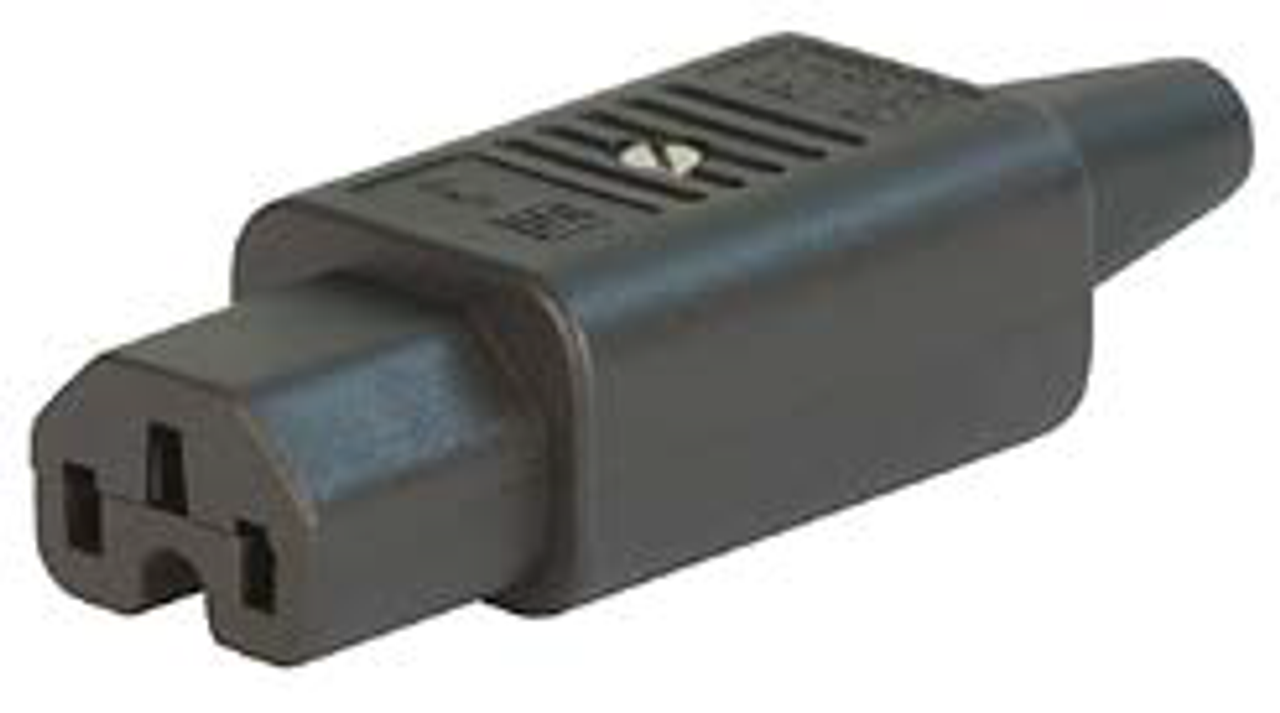 IEC C15 10A (120degC) socket [2.1mm2] - Black