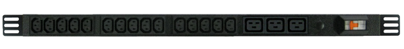 PDU: 15+3x Outlets | IEC C13+C19 | 0.7m Vertical