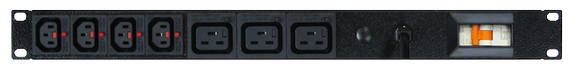 PDU: 4+3x Outlets | IEC-Lock C13+C19 | 19'' 1RU Horizontal