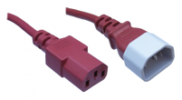 IEC C14 10A plug - IEC C13 10A socket, Red lead
