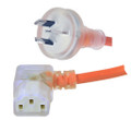 GPO 10A plug - IEC C13 10A 'Right Hand' socket, Medical lead
