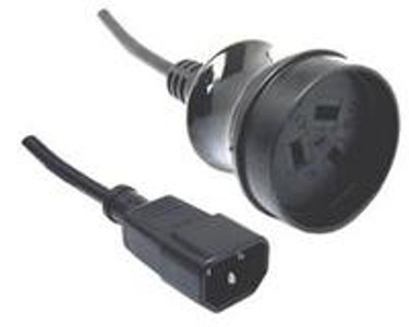 IEC C14 10A plug - GPO (AS3112) 10A socket, Black lead (0.75mm2)