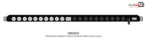 PDU: Branch |  20x Outlets | Aus GPO | 1.3m Vertical