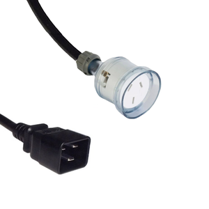 Custom Cable: IEC (60320) C20 16A plug - GPO (AS3112) 15A socket, Black lead