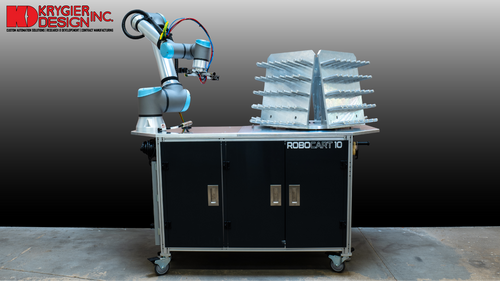 RoboCart 10 - Robotic CNC tending system with integrated parts magazine