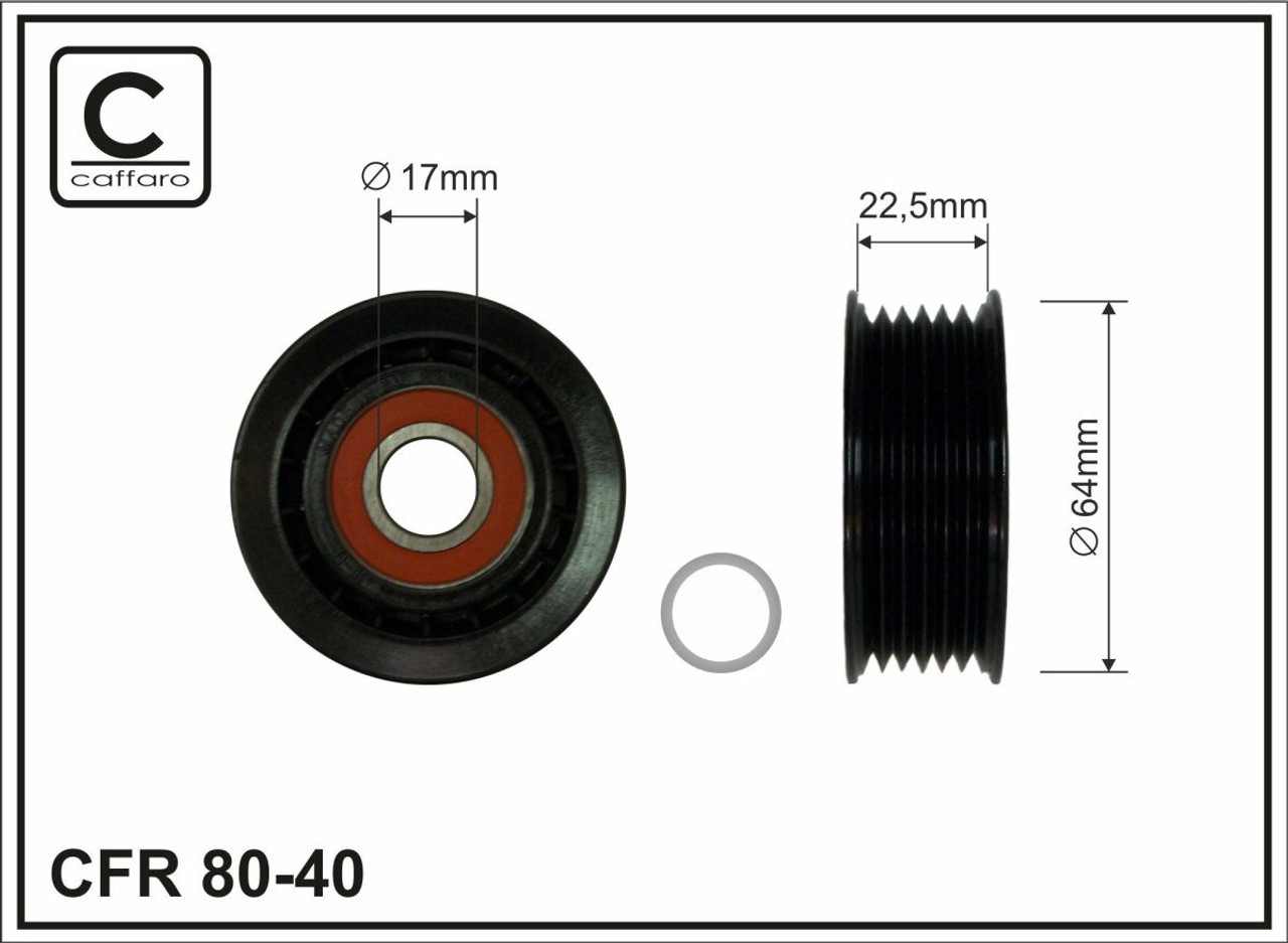 Usmeravajuci roler PK kaisa Audi /Mercedes/Skoda/VW plasticni,sa kanalima,dimenzije 64x17x22,5