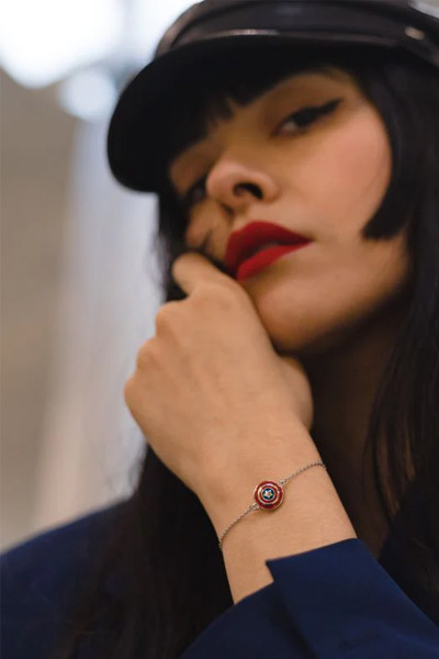 Precious Metal Marvel Captain America Enamel Bracelet Bijoux Collection
