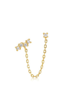 Ania Haie Gold Celestial Drop Chain Barbell Single Earring