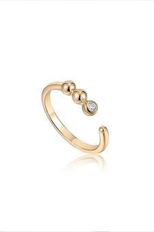 Ania Haie Gold Orb Sparkle Adjustable Ring