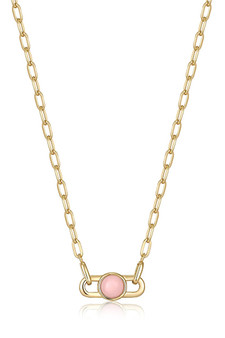 Ania Haie Gold Orb Rose Quartz Link Necklace