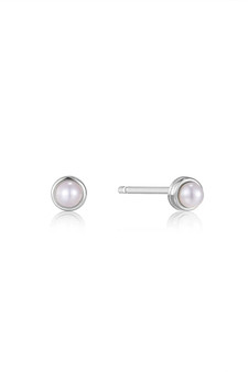 Ania Haie Silver Pearl Cabochon Stud Earrings