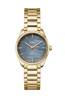 CLUSE Feroce Mini Watch Blue Pearl/Gold Link CW11707