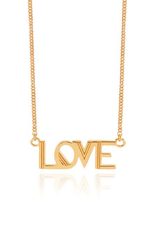 Rachel Jackson Art Deco Love Necklace Gold ALLNGP