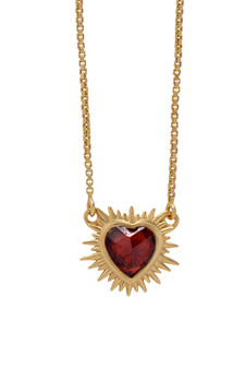 Rachel Jackson Electric Love Mini Garnet Heart Necklace EGHN3GAGP