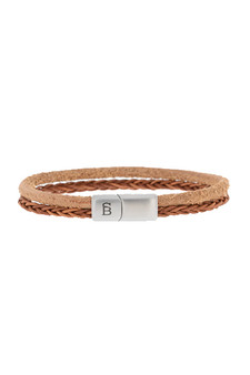 Steel & Barnett Denby Camel double stack braided leather bracelet LBD/007