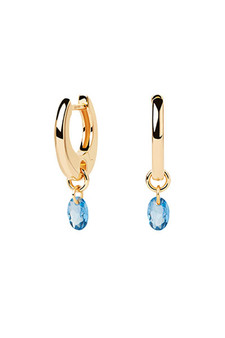 PDPAOLA Blue Lily Hoop Earrings AR01-B94-U 