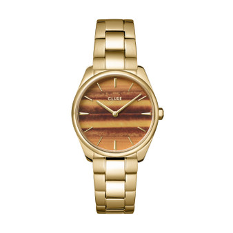 Cluse Feroce Petite Gold Link Tiger's Eye Watch CW11218