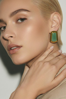 Sonne Aria Green Aventurine Earrings