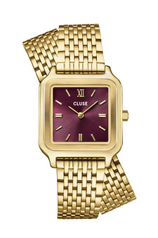 CLUSE Gracieuse Double Strap Gold Link/Wine Watch CW11910