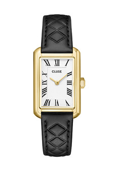 CLUSE Belisenna Gold/Black Quilted Leather Watch CW15005