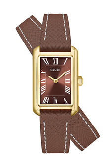 CLUSE Belisenna Double Leather Mocha/Gold Watch CW15006