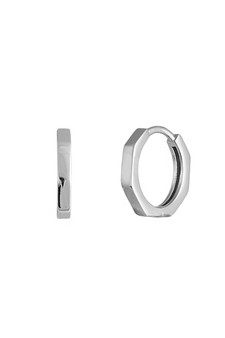 Bianc Hex Huggie Silver 10100824