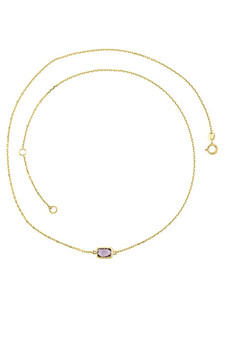 Sonne Fine 9K Yellow Gold Facted Amethyst Necklace