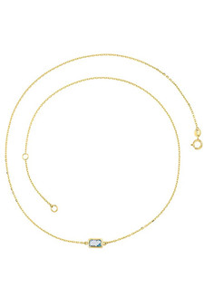 Sonne Fine 9K Yellow Gold Faceted Sky Blue Topaz Necklace Sonne Fine 9K Yellow Gold Faceted Sky Blue Topaz Necklace