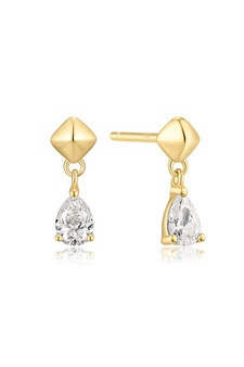 Ania Haie Gold Pyramid Dangle Threaded Stud Earrings E067-04G