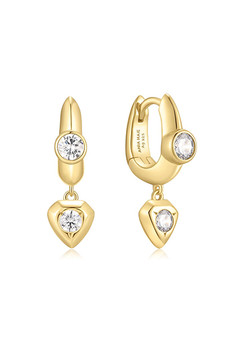 Ania Haie Gold U-Shaped Shield Drop Huggie Hoop Earrings E067-07G