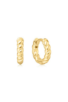 Ania Haie Gold Texture Small Huggie Hoop Earrings E063-03G Ania Haie Gold Texture Small Huggie Hoop Earrings E063-03G