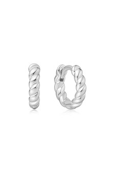 Ania Haie Silver Texture Small Huggie Hoop Earrings E063-03H Ania Haie Silver Texture Small Huggie Hoop Earrings E063-03H